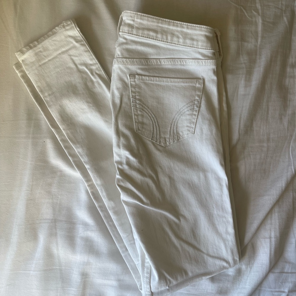 hollister white super skinny jeans